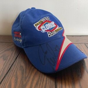 Jon Wood Racing #47 Baseball Cap Signed Hat Adjustable Clorox Blue Wood Brothers